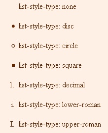 list style type